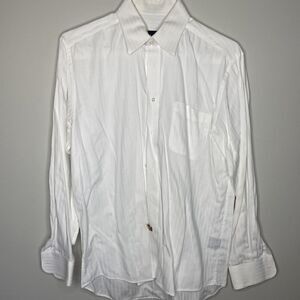 Mens Medium White Nicole Miller Dress Button Up Shirt Medium